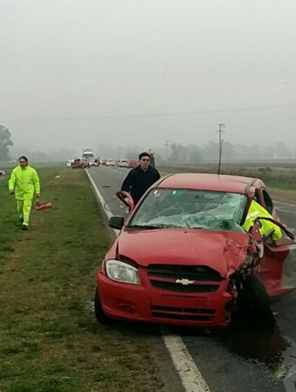 Choque fatal en la Ruta Nacional 205, entre Cazón y la estación de Peaje. –