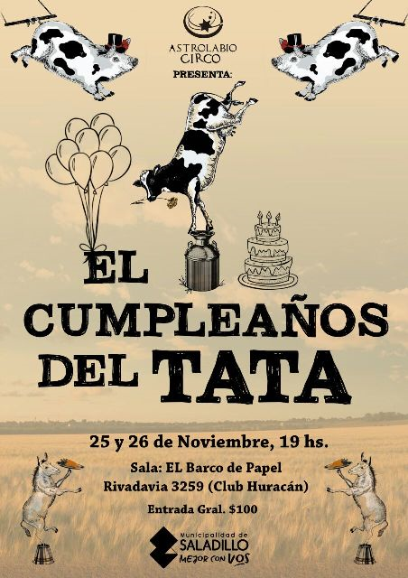 25 y 26 de Noviembre – Circo Astrolabio en «El Cumpleaños del Tata».-