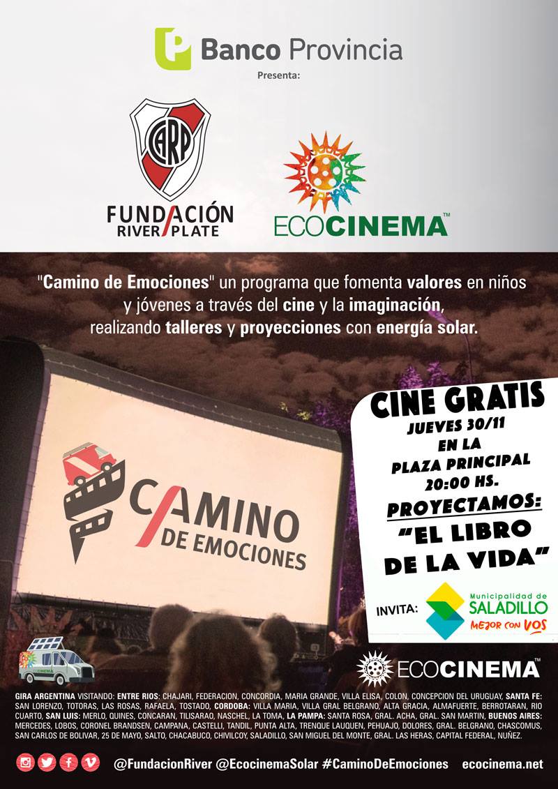 30 de noviembre – Cine gratis en la Plaza Principal «El libro de la vida».-