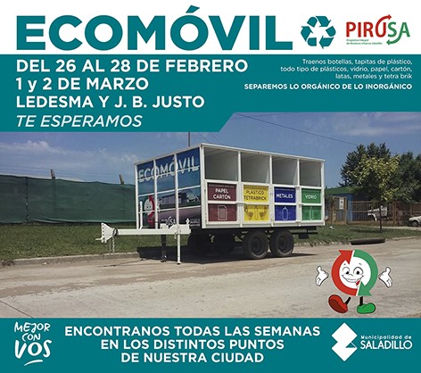 26 al 28 de febrero, y 1 y 2 de marzo. ECOMOVIL en Ledesma y Juan B. Justo.-