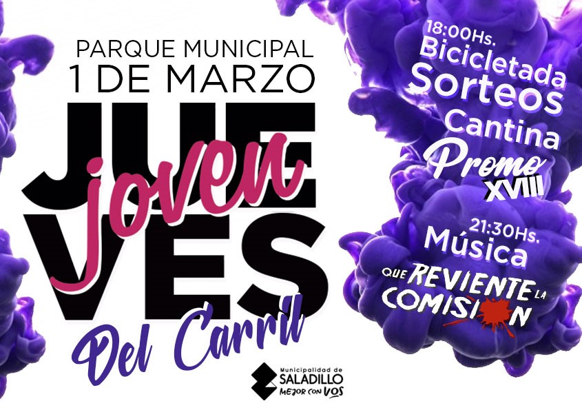 1 de marzo. Jueves Joven en Del Carril.-