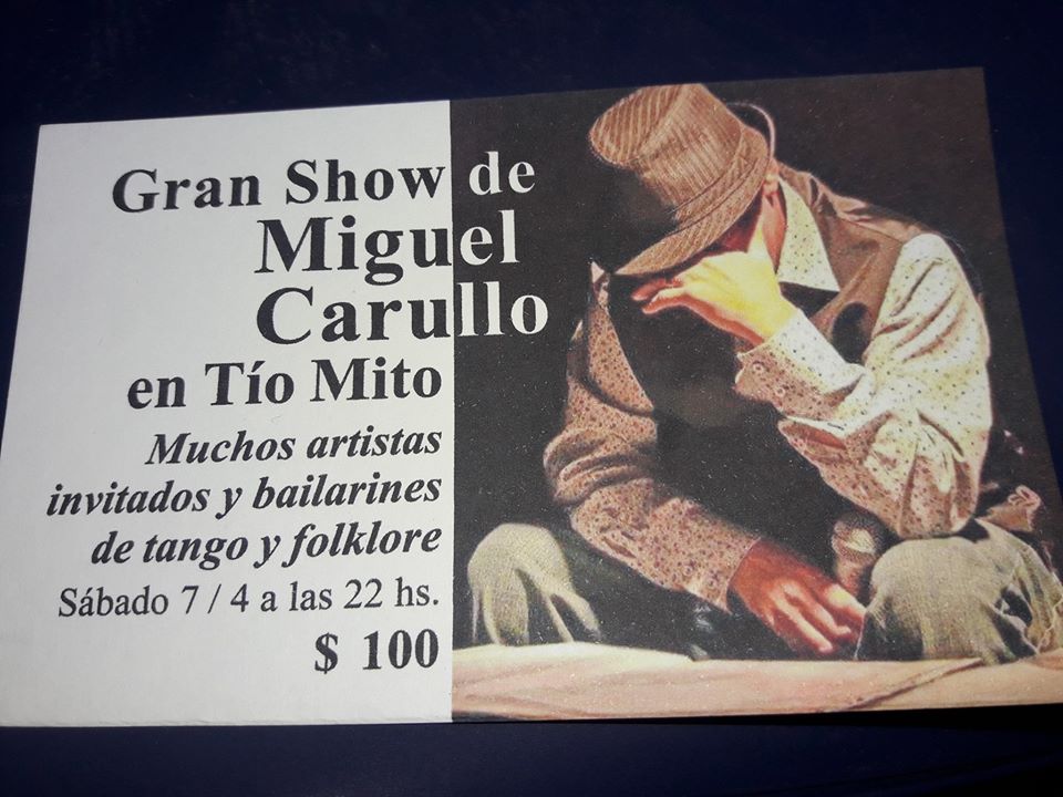 7  de abril – Miguel Carullo en Tío Mito.-