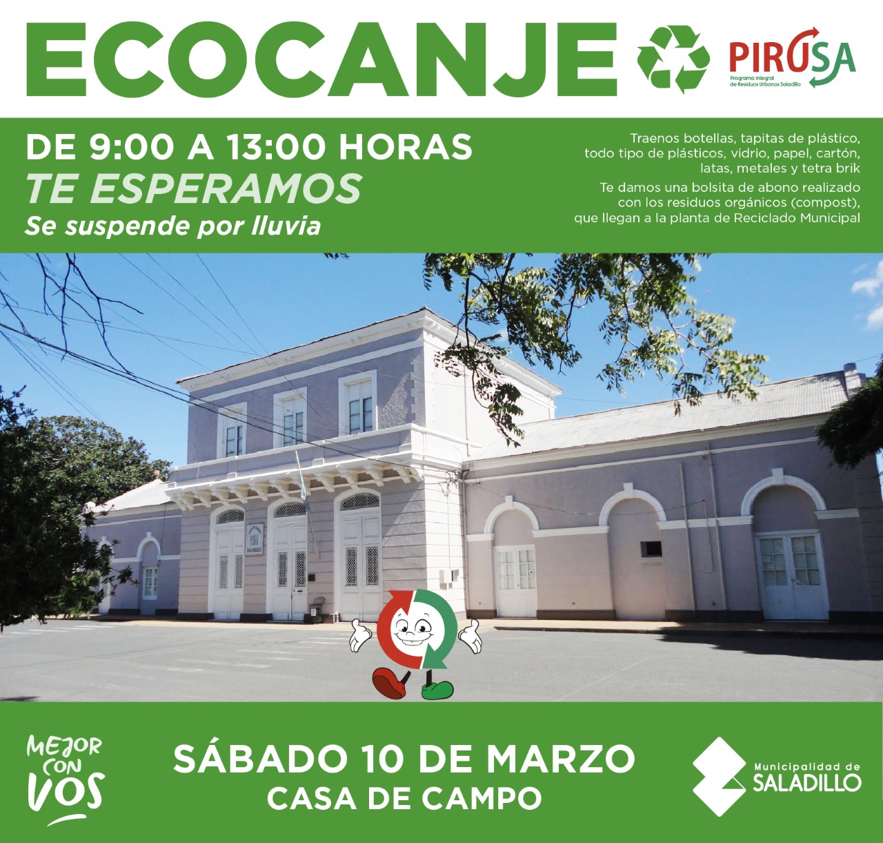 10 de marzo. ECOCANJE en la  Casa de Campo.-