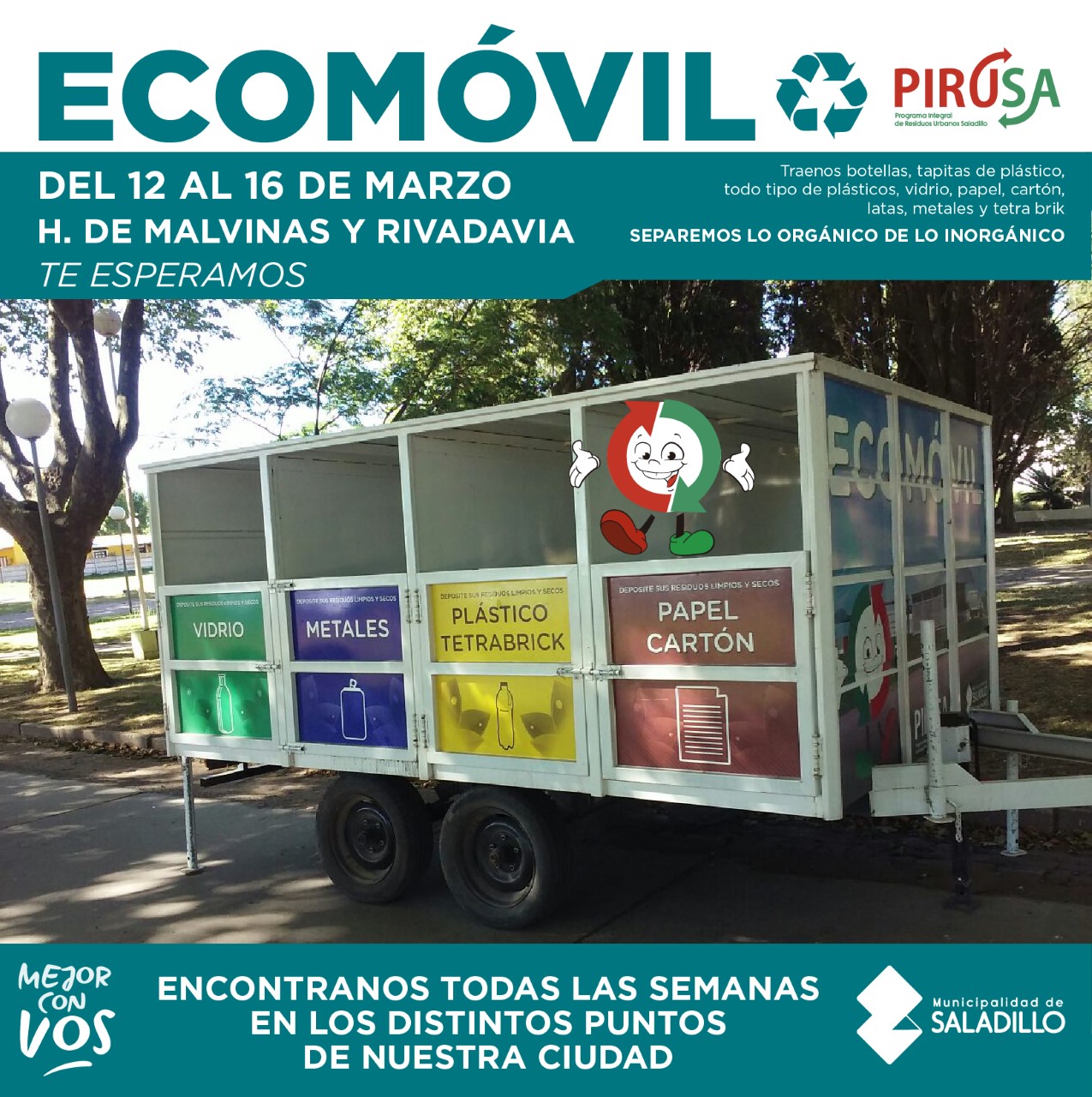 ECOMOVIL en Héroes de Malvinas y Rivadavia.-