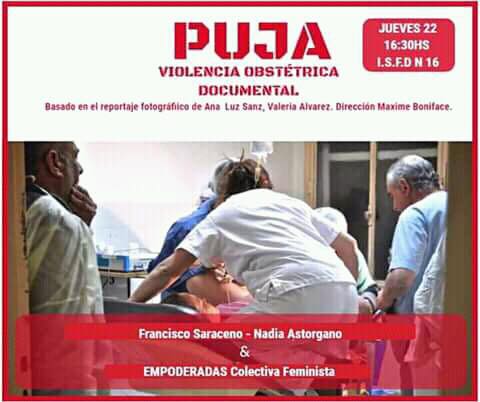 22 de marzo – Proyección de  documental  sobre violencia obstétrica.-