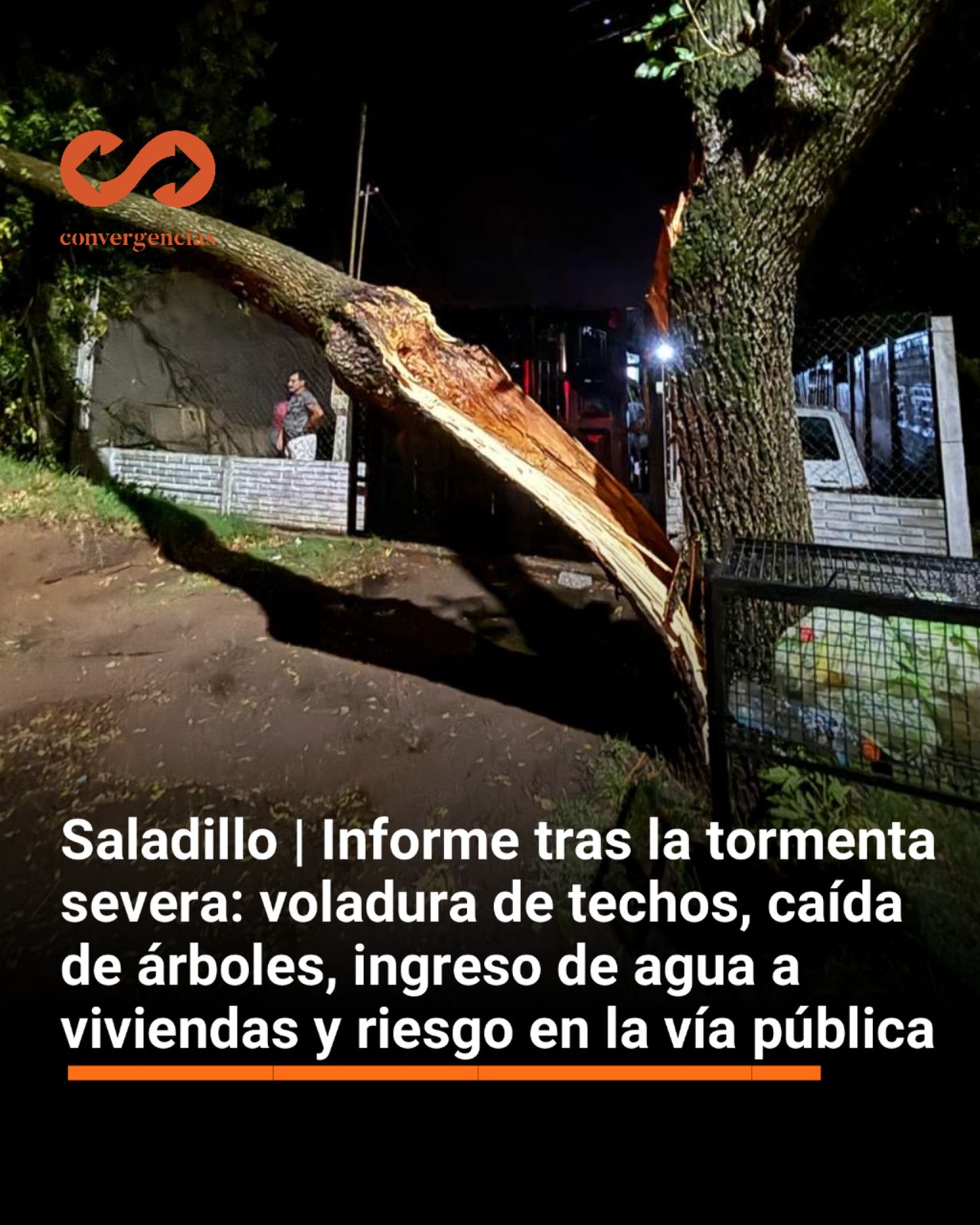 Saladillo | Informe tras la tormenta severa: voladura de techos, caída de árboles, ingreso de agua a viviendas y riesgo en la vía pública.-