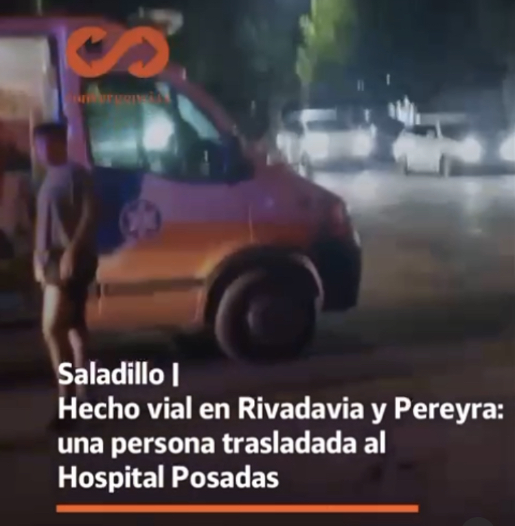 Saladillo | Hecho vial en Rivadavia y Pereyra: una persona trasladada al Hospital Posadas.-