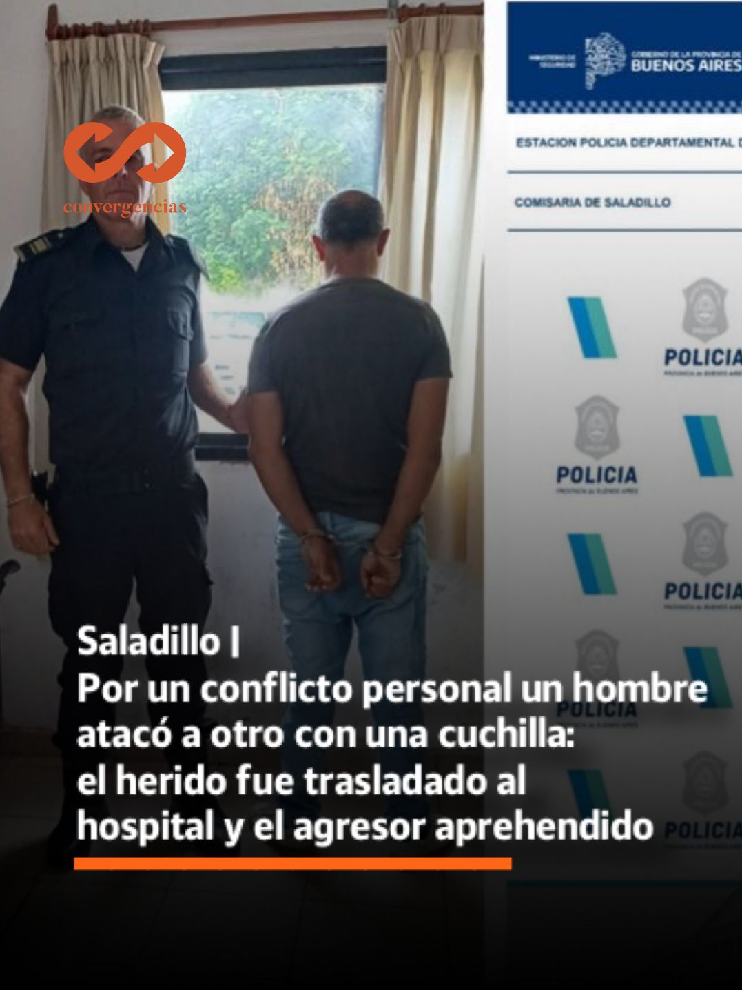 Saladillo | Por un conflicto personal un hombre atacó a otro con una cuchilla: el herido fue trasladado al hospital y el agresor aprehendido.-