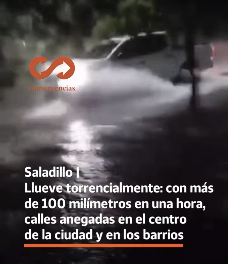 Saladillo | Llueve torrencialmente: con más de 100 milímetros en una hora, calles anegadas en el centro de la ciudad y en los barrios.-