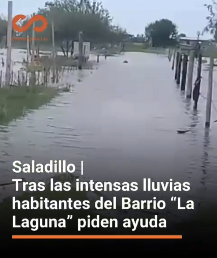 Saladillo | Tras las intensas lluvias habitantes del Barrio “La Laguna” piden ayuda.-