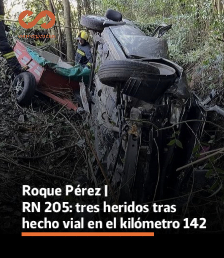 Roque Pérez | RN 205: tres heridos tras hecho vial en el kilómetro 142.-
