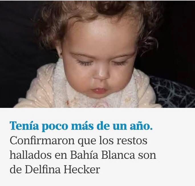 Bahia Blanca | Confirmaron que los restos encontrados en la Base Naval de Bahía Blanca son de la pequeña Delfina Hecker.-