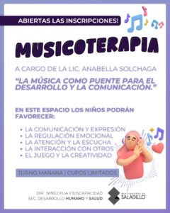 Musicoterapia |  Inscripciones abiertas.-