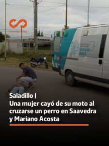 Saladillo | Una mujer cayó de su moto al cruzarse un perro en Saavedra y M. Acosta.-