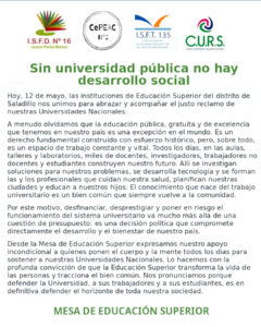 Sin universidad pública no hay desarrollo social.-