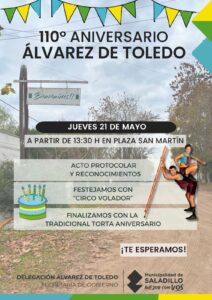 Saladillo | Álvarez de Toledo celebrará su 110° aniversario.-