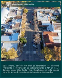 Saladillo | Avanzan los trabajos de demarcación horizontal sobre la Avenida Belgrano.-