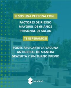 Saladillo | La vacuna antigripal ya está disponible.-