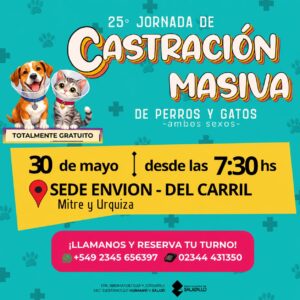 Saladillo | Jornada gratuita de castración masiva en del carril.-