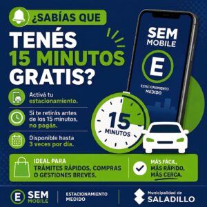 Saladillo | Recuerdan cómo utilizar la app SEM Mobile para el Estacionamiento Medido.-