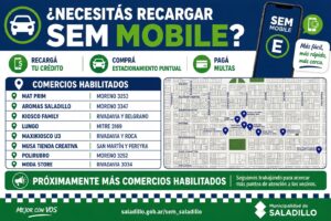 La Secretaría de Seguridad Ciudadana y Defensa Civil informa los puntos habilitados para SEM Móvil.-