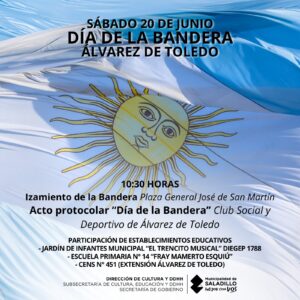Álvarez de Toledo será sede del acto oficial por el Día de la Bandera.-