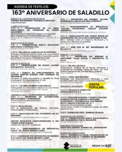 Saladillo celebra su 163° aniversario con una agenda de actividades.-
