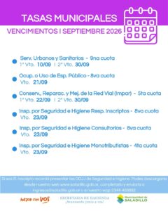 Vencimientos de septiembre.-