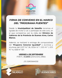 Saladillo firmará un convenio para fortalecer el acceso a la educación universitaria.-