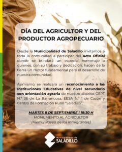 Día del agricultor y productor agropecuario.-