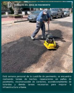 Trabajos del área de pavimento.-