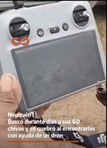 Neuquén | Buscó durante días a sus 60 chivas y se quebró al encontrarlas con ayuda de un dron.-