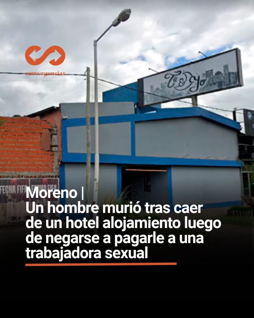 Moreno | Un hombre murió tras caer de un hotel alojamiento luego de negarse a pagarle a una trabajadora sexual.-