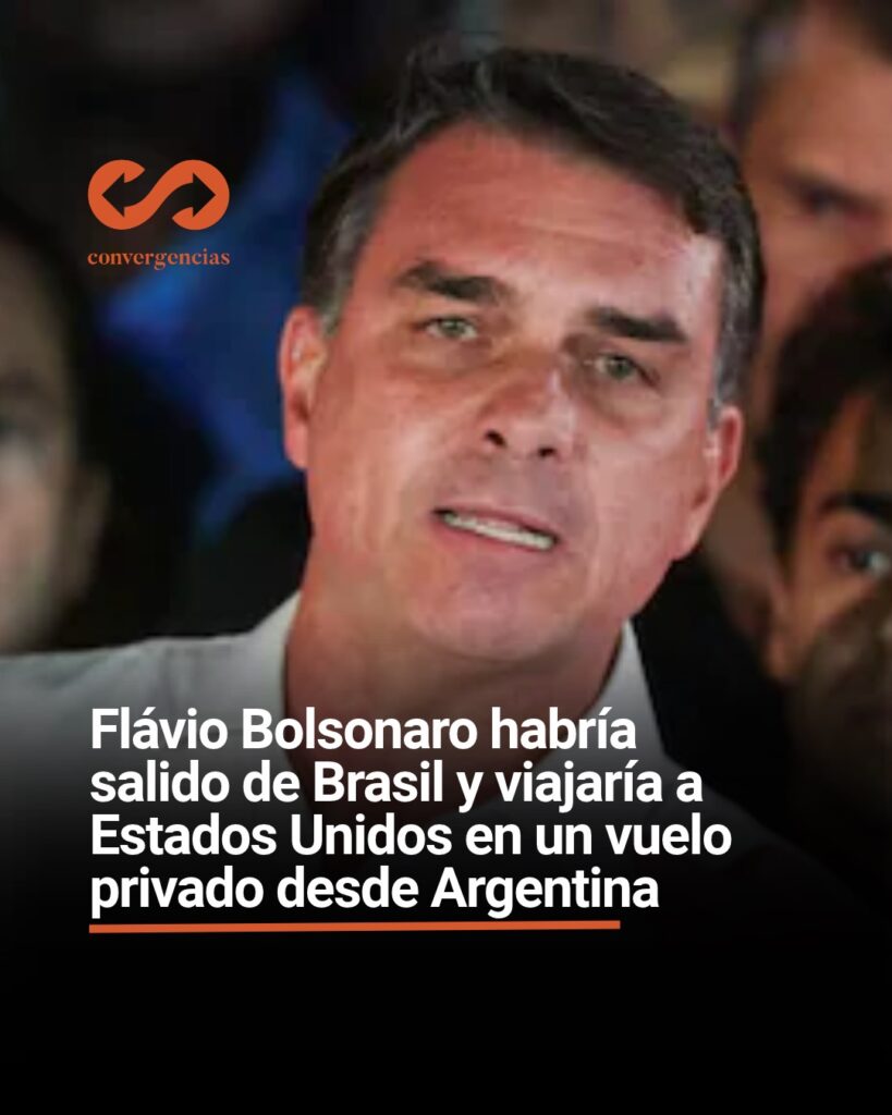 Brasil | Flávio Bolsonaro habría viajado desde Argentina hacia Estados Unidos en un vuelo privado pese a una presunta prohibición judicial.-