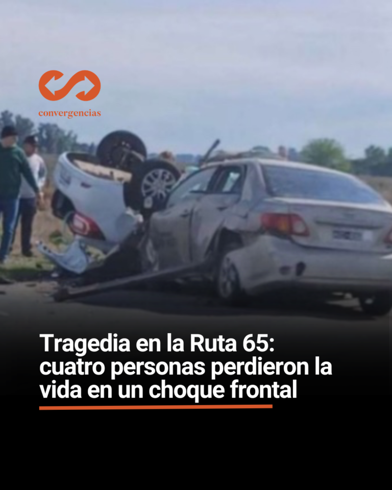 Trágico hecho vial en la Ruta 65: cuatro personas perdieron la vida