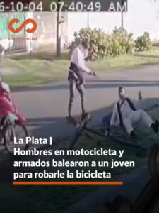 La Plata | hombres en motocicleta y armados balearon a un joven para robarle la bicicleta.-