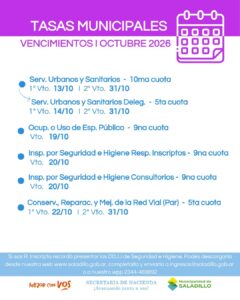 Vencimientos de octubre.-