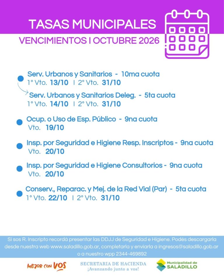 Vencimientos de octubre.-