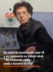 Su nieto le recomendó usar inteligencia artificial y su respuesta se volvió viral: “No entiendo nada, andá a lavarte el c*lo”.-