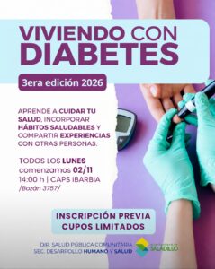 Última edición 2026 del taller Viviendo con Diabetes.-