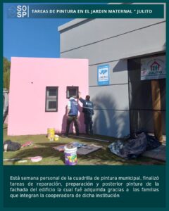 Realizaron trabajos de pintura en el Jardín Maternal "Julito".-