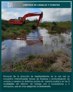 Saladillo | Intensifican los trabajos de limpieza y profundización de canales y cunetas.-