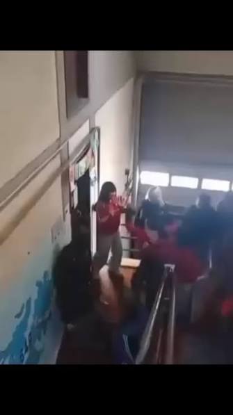 La Plata | Feroz pelea en una secundaria: dos alumnas cayeron por las escaleras.-